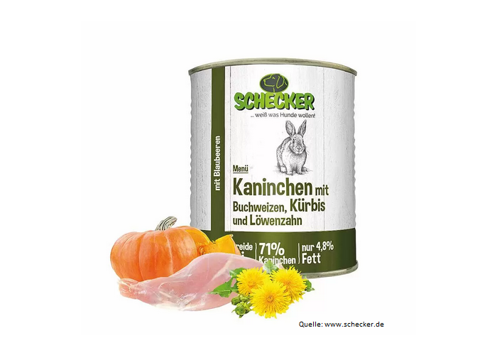Schecker Menü - Kaninchen mit Buchweizen 820g